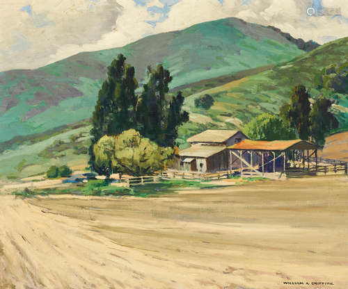 William Alexander Griffith (1866-1940) Irvine Ranch with barn 20 x 24in framed 30 x 34in