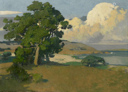 Arthur Frank Mathews (1860-1945) Monterey 38 x 50in framed 54 x 66in