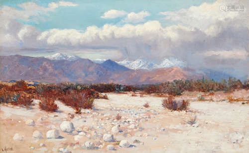 Elmer Wachtel (1864-1929) Winter, San Jacinto 14 x 22in framed 21 1/2 x 29 1/2in