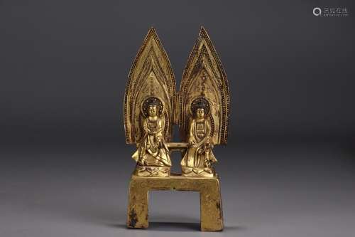 A Chinese Bronze Ormolu Buddha Ornament