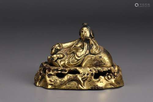 A Chinese Bronze Ormolu Figure Ornament