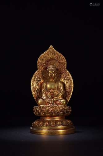 A Chinese Bronze Ormolu Buddha Ornament