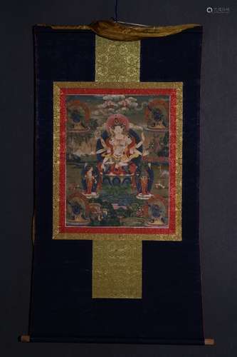 A Chinese Tangka Of Buddha