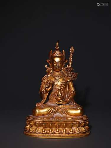 A Chinese Bronze Ormolu Buddha Statue