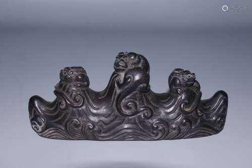 A Chinese Rosewood Dragon Shaped Brush Rack