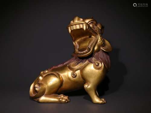 A Chinese Bronze Ormolu Beast Shaped Ornament