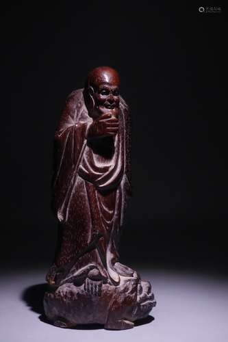 A Chinese Rosewood Figure Statue