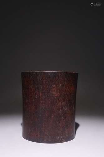 A Chinese Rosewood Brush Pot