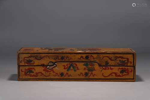 A Chinese Red Lacquerware Box With Painting