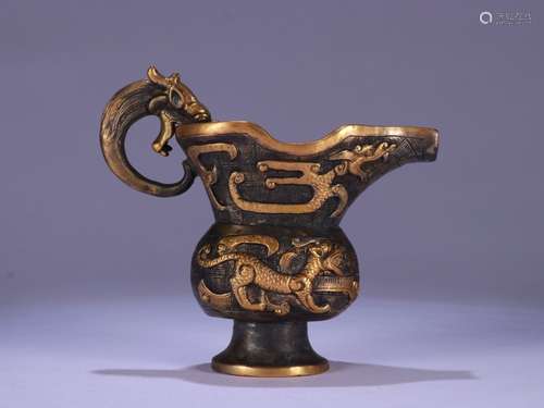 A Chinese Bronze Ormolu Vessel Of Dragon Pattern