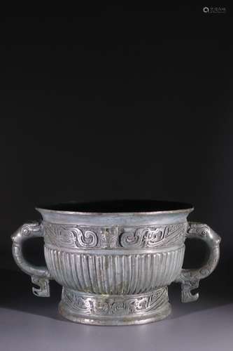 A Chinese Bronze Ware Beast Shaped Ears Censer