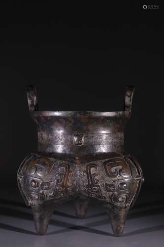 A Chinese Bronze Ware Beast Pattern Carving Censer