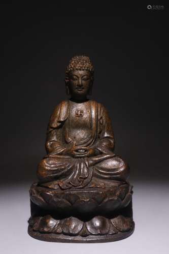 A Chinese Bamboo Buddha Statue