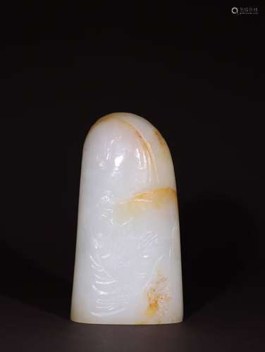 A Chinese Hetian Jade Seed With Bat Carving