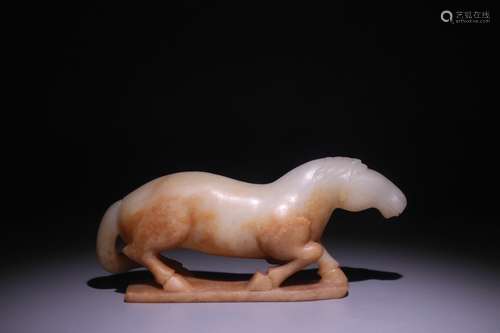 A Chinese Hetian Jade Horse Shaped Ornament