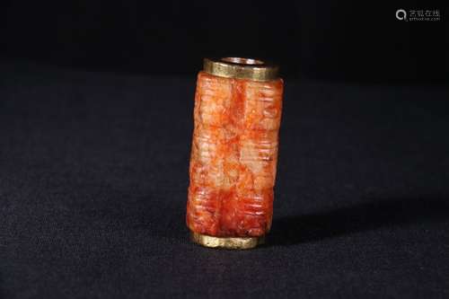 A Chinese Hetian Jade Cong Pendant