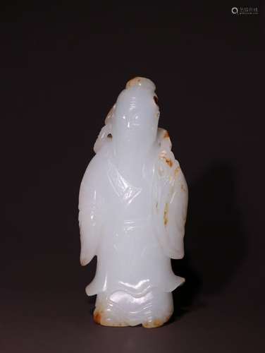 A Chinese Hetian Jade Figure Shaped Statue