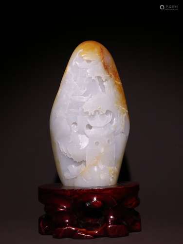 A Chinese Hetian Jade Figure Story Carving Ornament