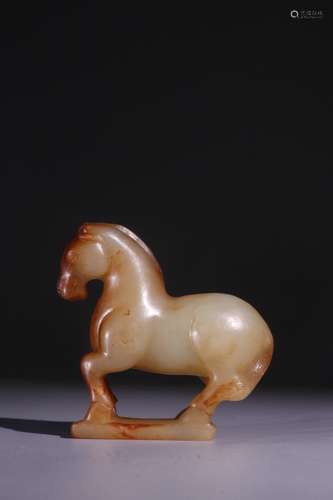 A Chinese Hetian Jade Horse Shaped Ornament