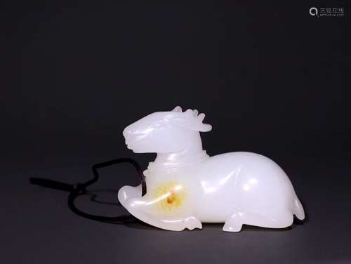 A Chinese Hetian Jade Deer Ornament