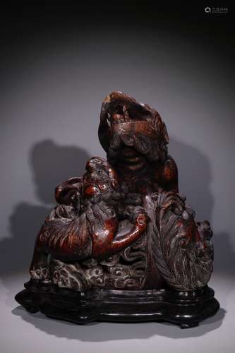 A Chinese Agarwood Censer Of Beast Shaping