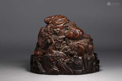 A Chinese Agarwood Ornament Of Mountain Shaping