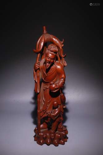 A Chinese Boxwood Figure Carving Statue