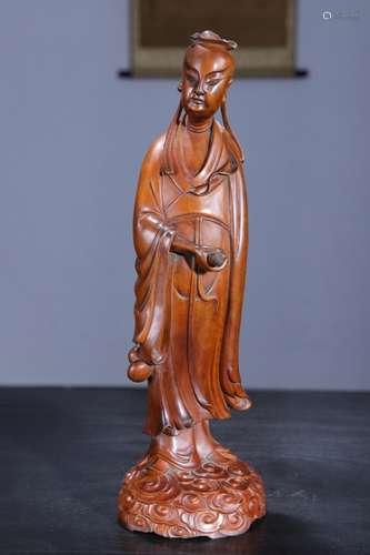 A Chinese Boxwood Figure Carving Statue