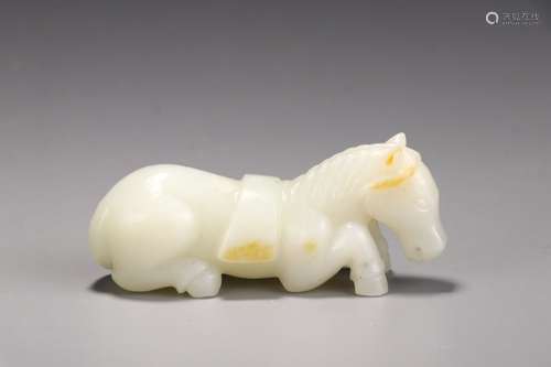 A Chinese Hetian Jade Horse Shaped Ornament