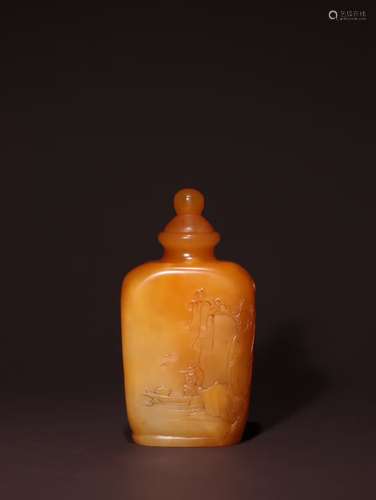 A Chinese Tianhuang Stone Figure Story Carving Snuff Bottle