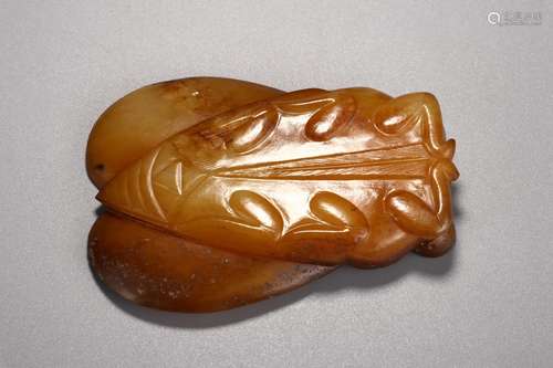 A Chinese Hetian Jade Cicada Pendant