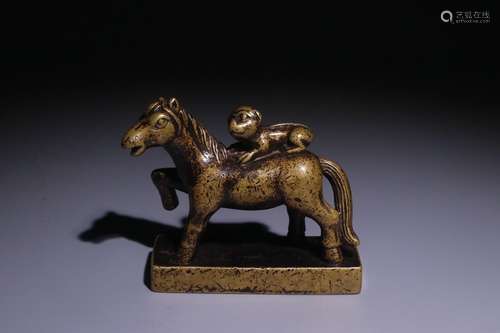 A Chinese Bronze Horse&Figure Shaped Seal