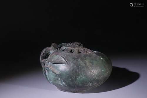 A Chinese Bronze Peach Shaped Censer