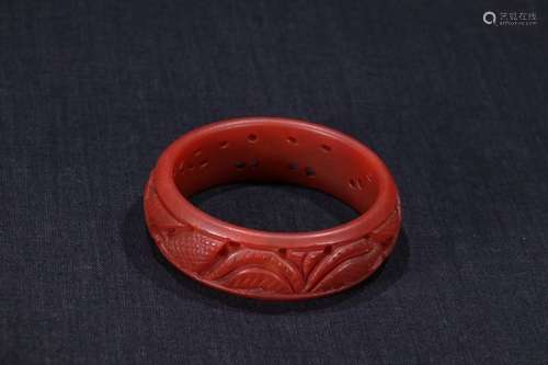 A Chinese Red Agate Bracelet