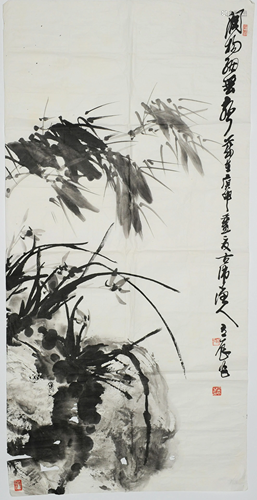 Painting Bamboo and Flowers, Zhang Licheng, 19-20th