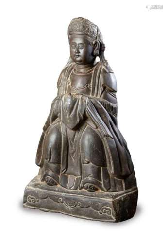 CHINE DU SUD, XIXe siècle Sculpture d’une divini…