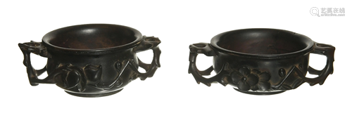 Two Chinese Zitan Cups, 18-19th Century