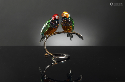 Swarovski, Boxed Gouldian Finches, Peridot