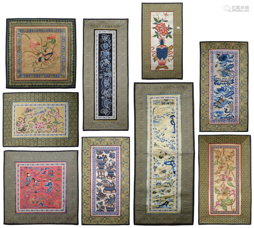 9 Chinese Embroideries, Qing