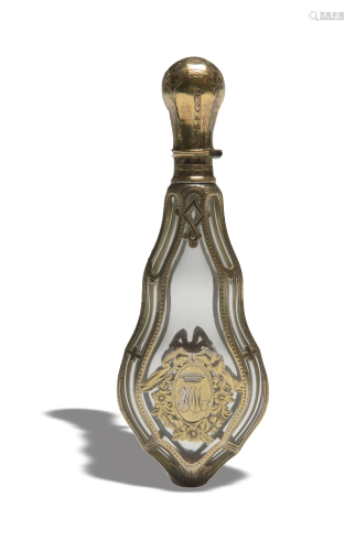 Victorian Gilt Silver Mounted Glass Perfume Flask