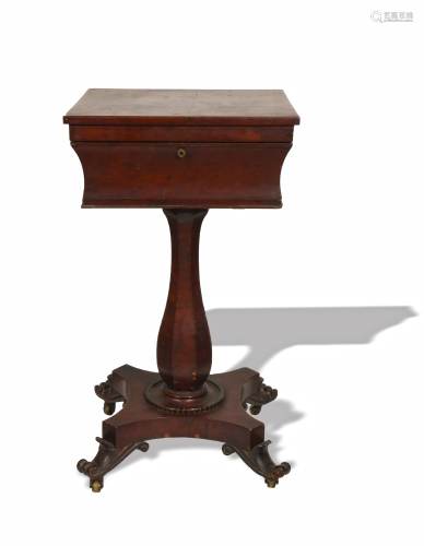 Antique American Mahogany Empire Sewing Stand