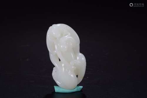 a chinese old collection hetian jade carving of lady