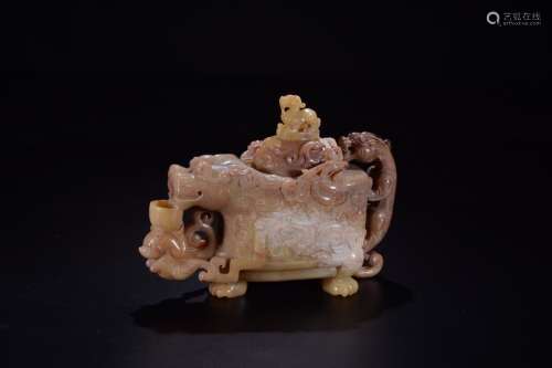 a chinese old collection gao gu jade wine vessel