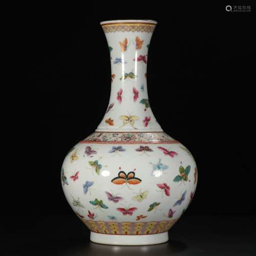 a chinese famille rose porcelain butterfly vase,guangxu period