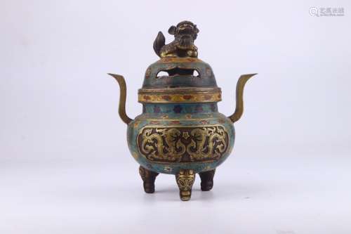 a chinese old collection cloisonne censer,qianlong period