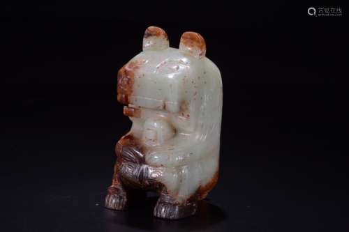 a chinese old collection gao gu jade ornament