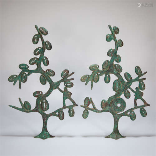 A PAIR OF  CHINESE BRONZE MONEY TREES