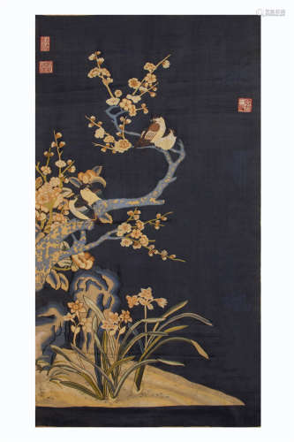 CHINESE KESI TAPESTRY HANGING PANEL