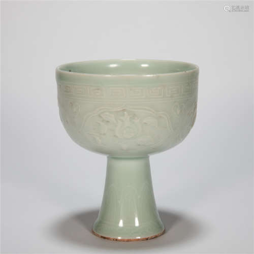 CHINESE  BEAN-GREEN GOBLET