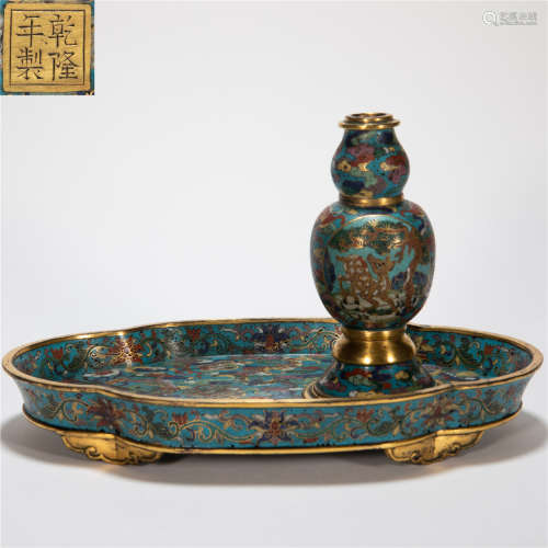 ANCIEN CHINESE ENAMEL DECORATE INCENSE INSERTED